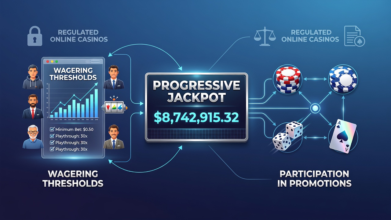 Darstellung von Wettanforderungen in Casino-Promotions mit Fokus auf Progressive Jackpots