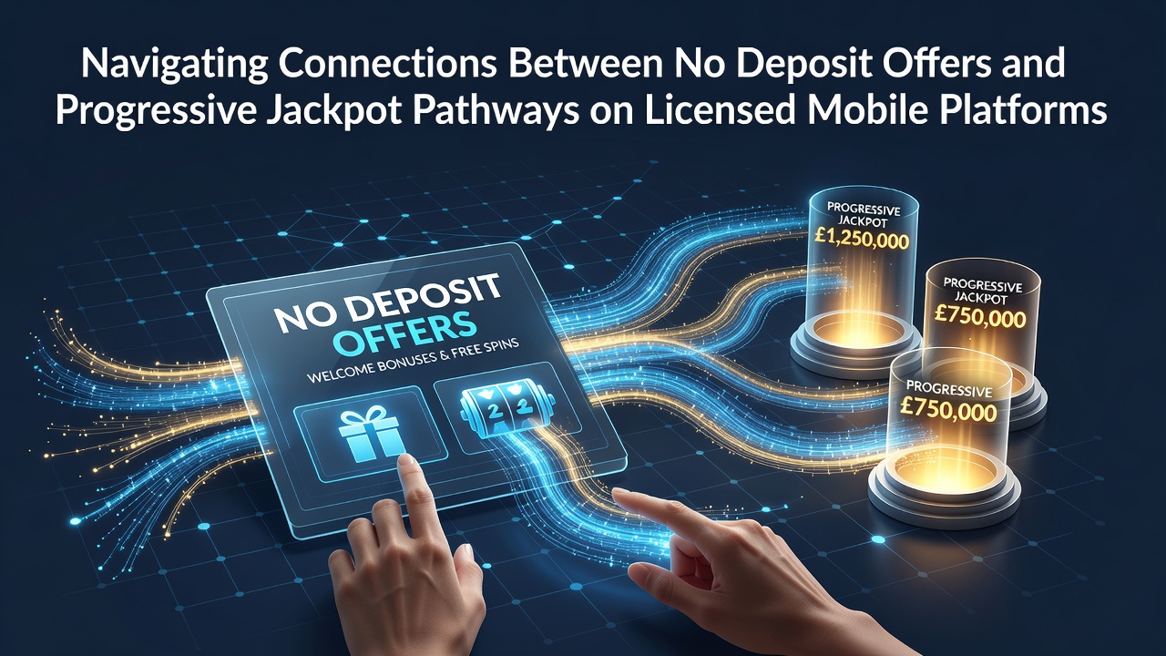 Mobile Casino App mit No-Deposit-Bonus und Progressivem Jackpot auf einem Smartphone-Display